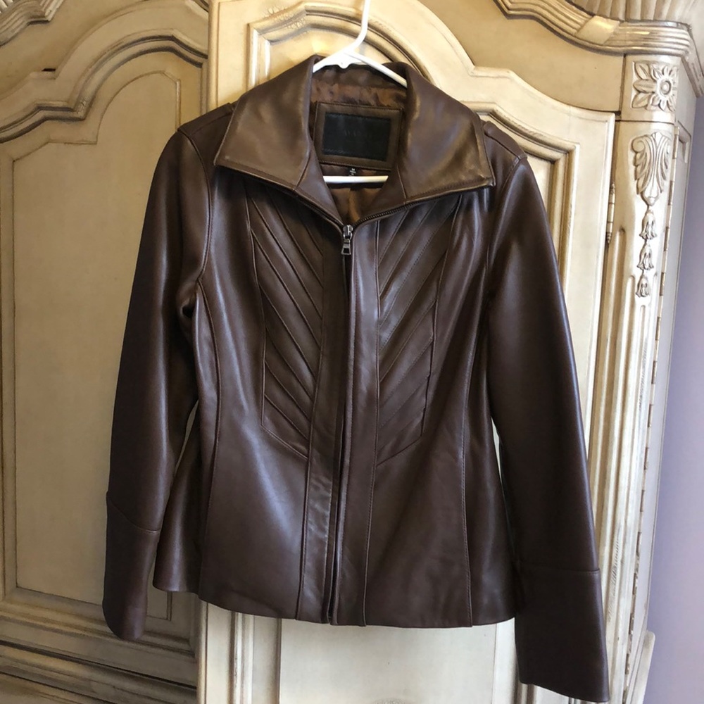Brown leather jacket